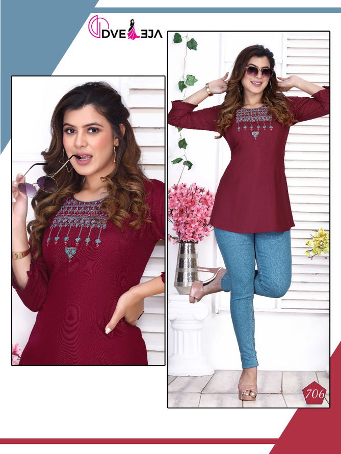 Dveeja Jennifer New Designer Fancy Ethnic Wear Rayon Top Collection